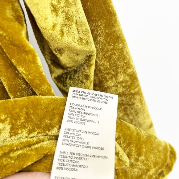 Anthropologie Maeve Womens Karina Crushed‎ Velvet Button Down Shirt Size 8 Gold - Picture 6 of 7